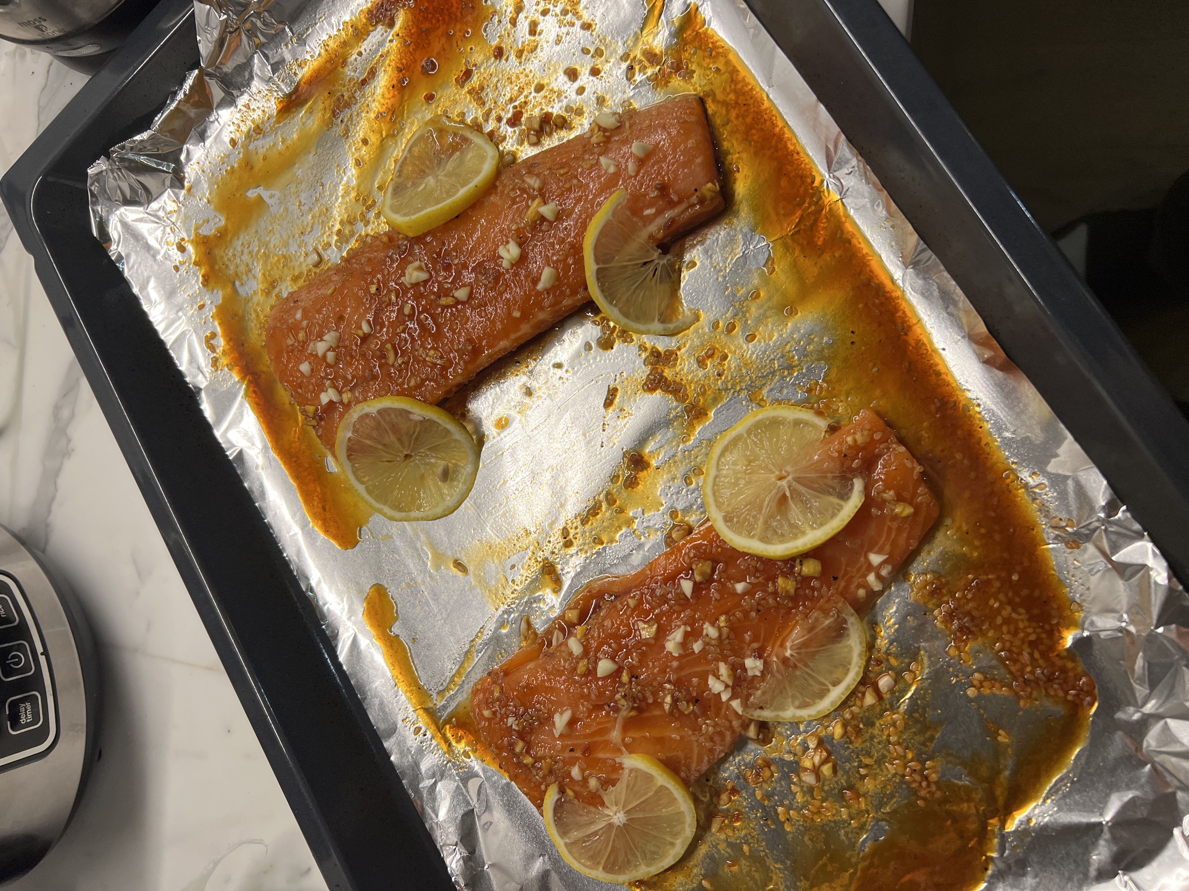 lemon baked with salmon